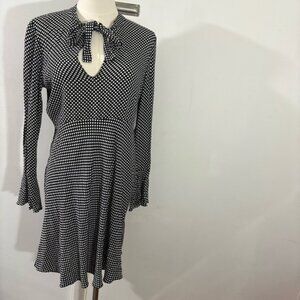 Elegant Black and White Polka Dot Dress